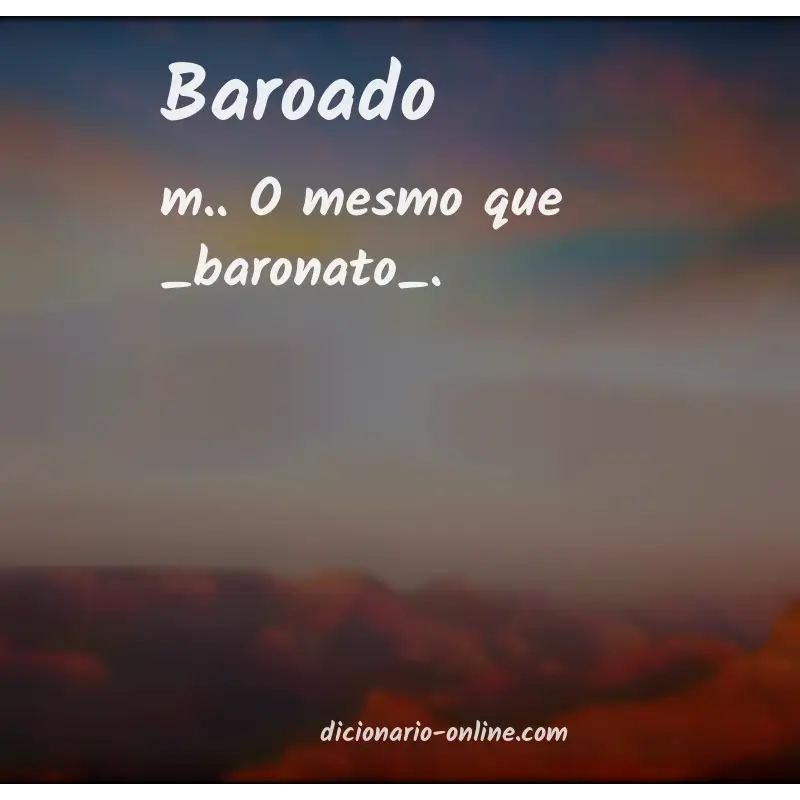 Significado de baroado
