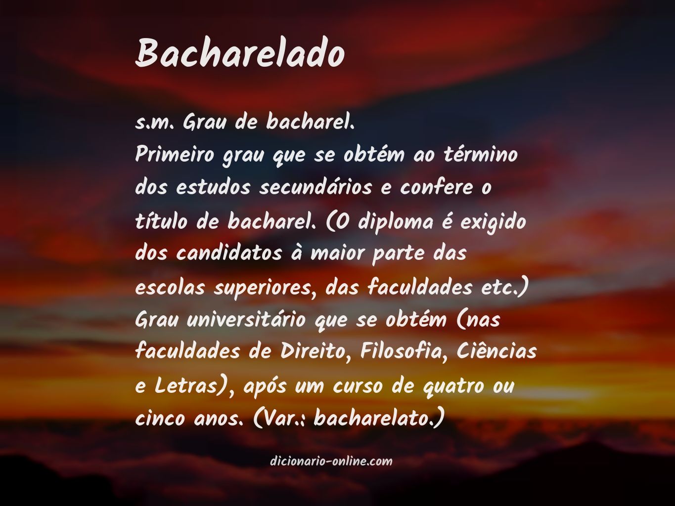 Significado de bacharelado