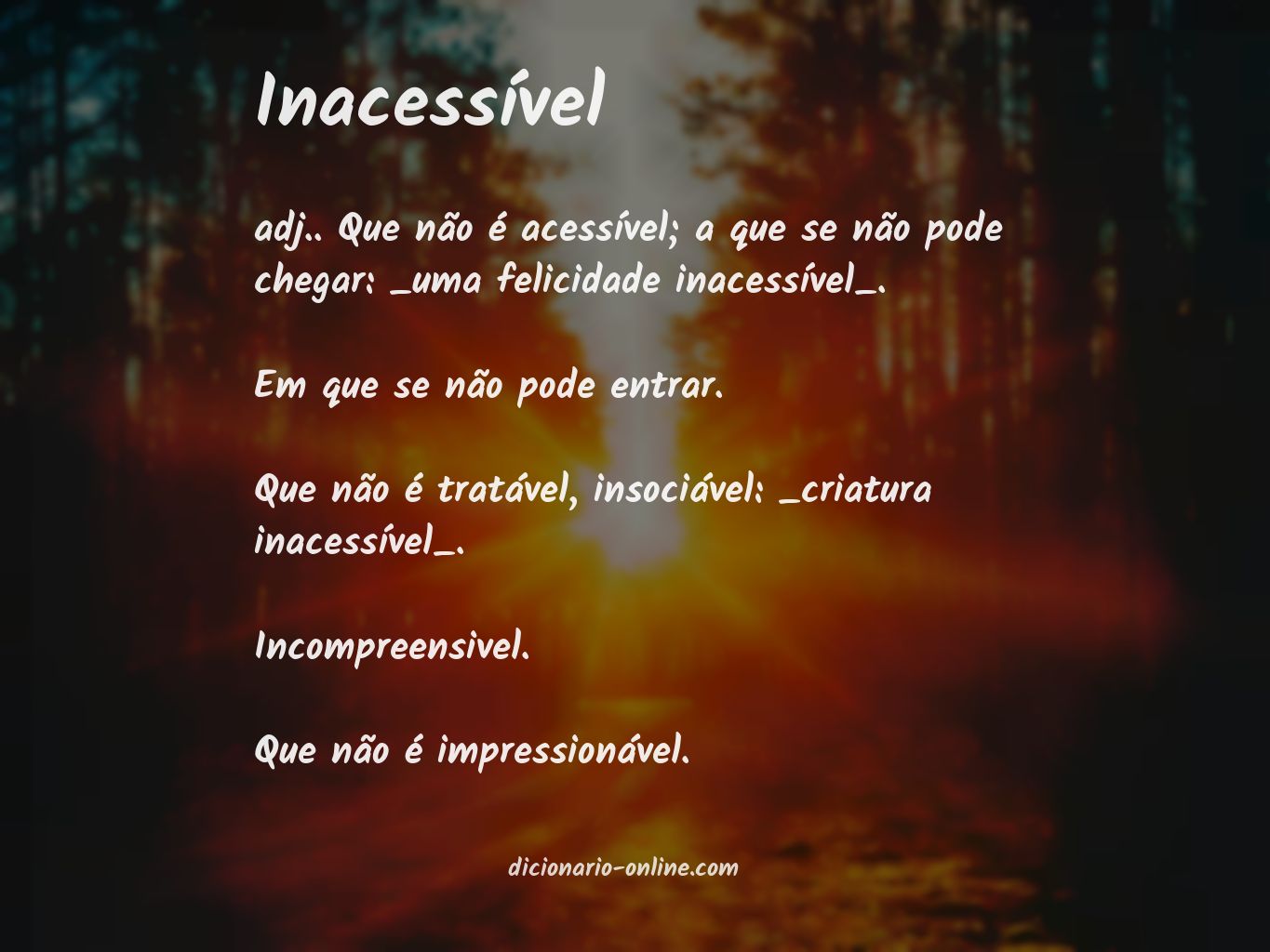 Significado de inacessível