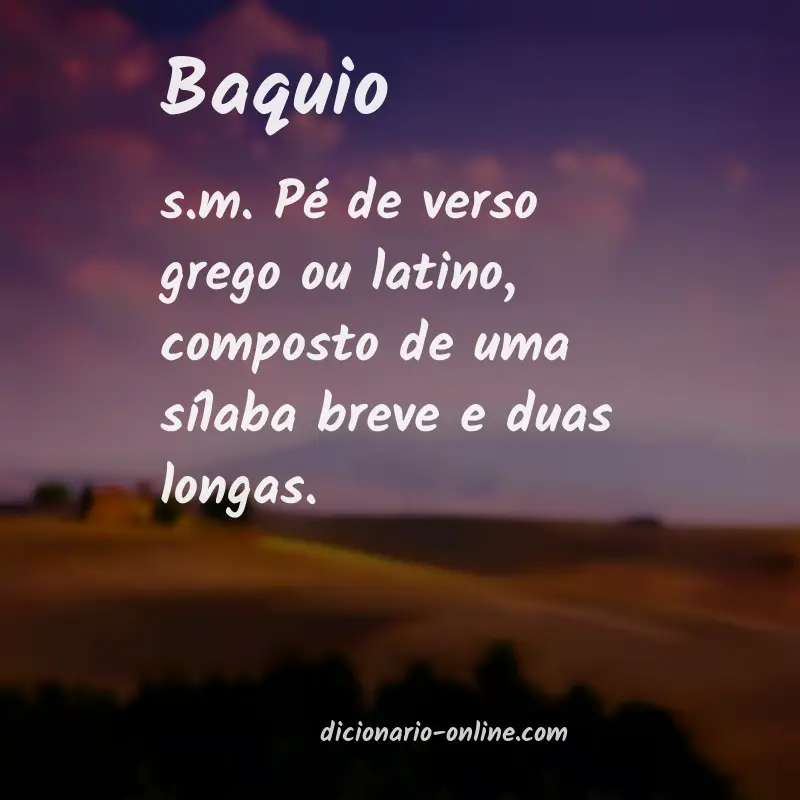 Significado de baquio