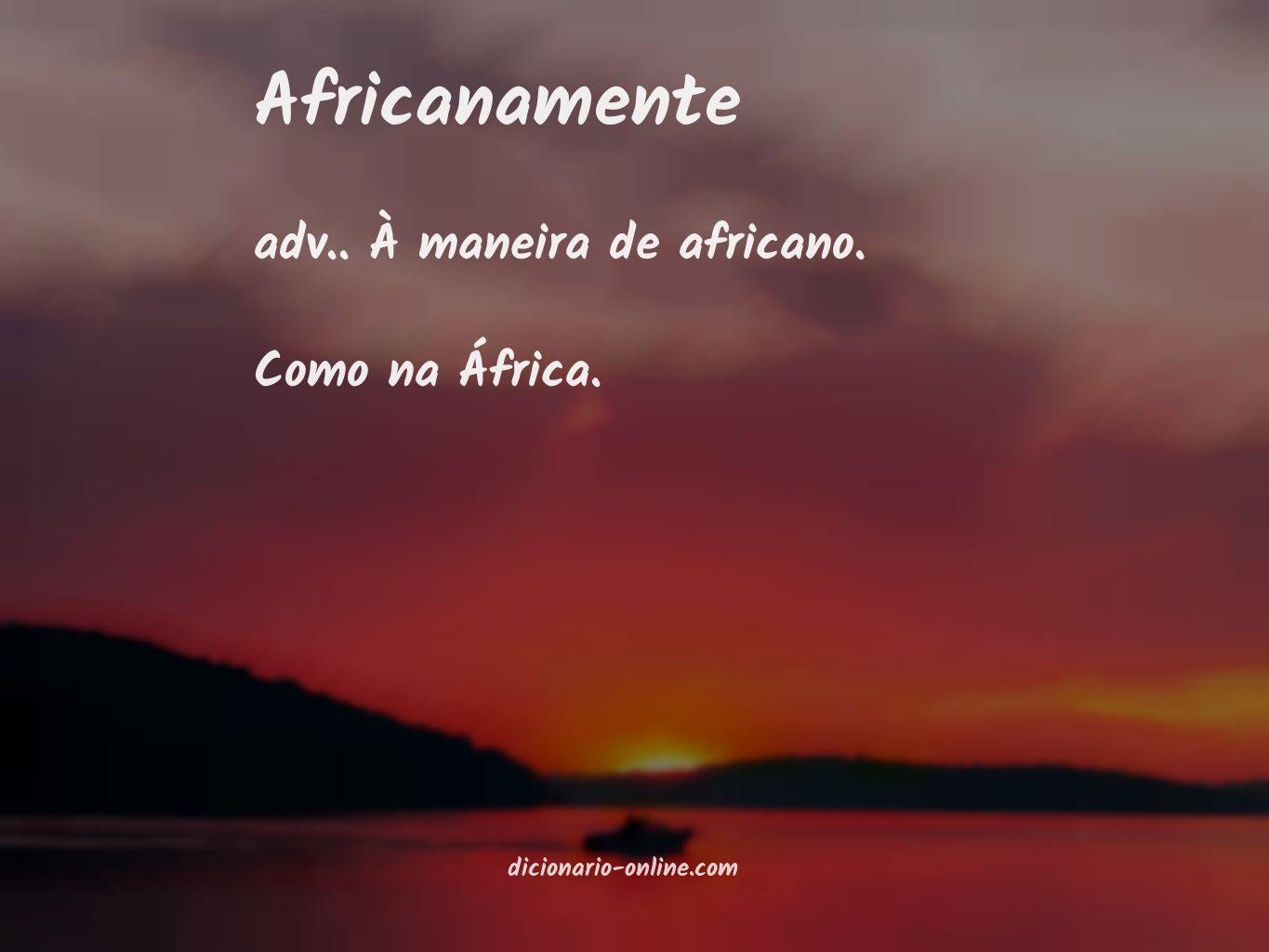 Significado de africanamente