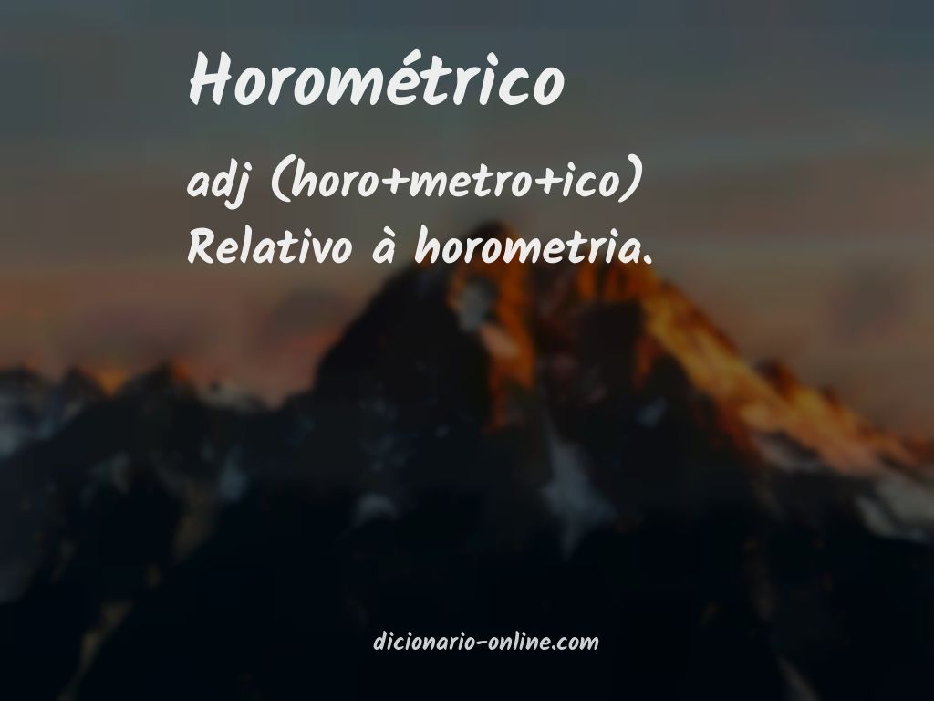 Significado de horométrico
