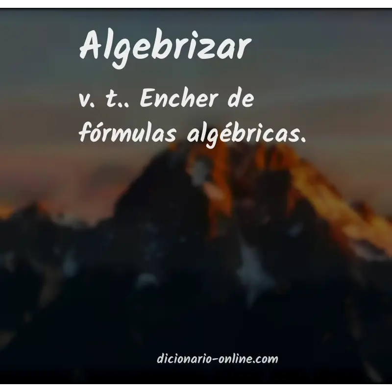 Significado de algebrizar