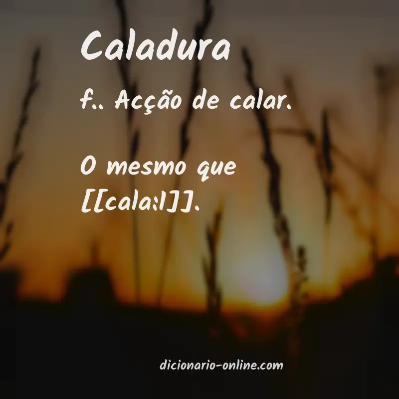 Significado de caladura