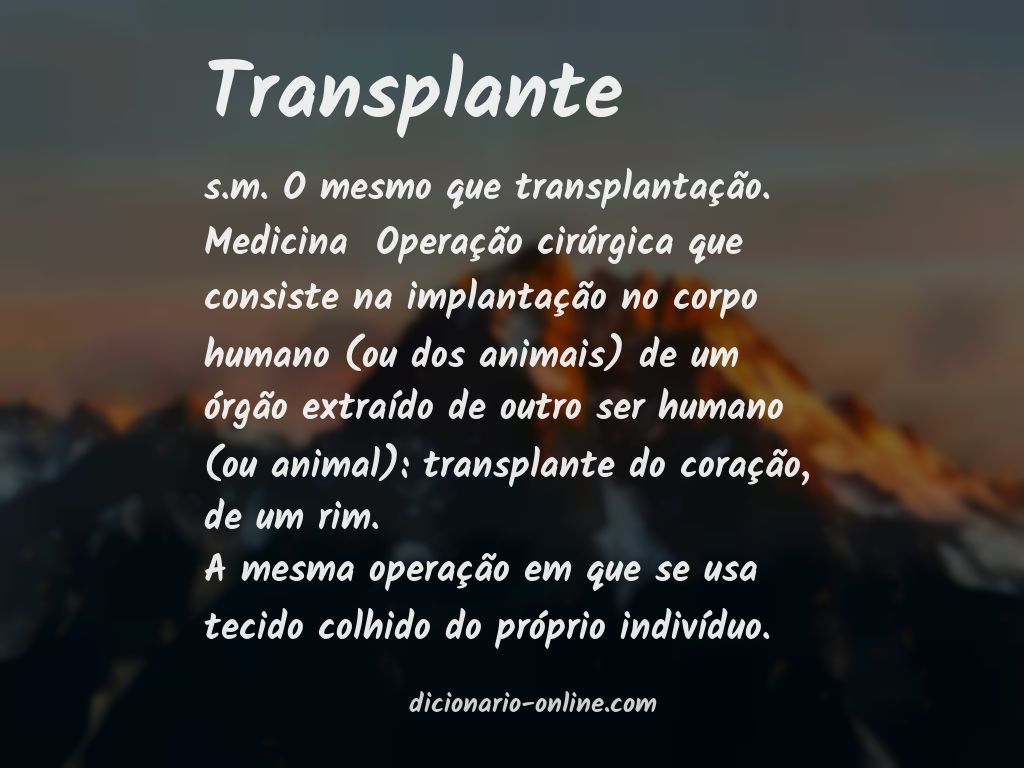 Significado de transplante