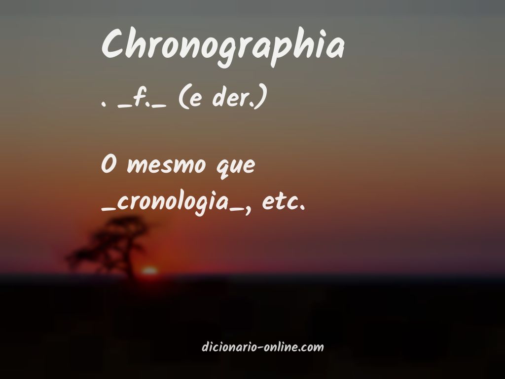 Significado de chronographia