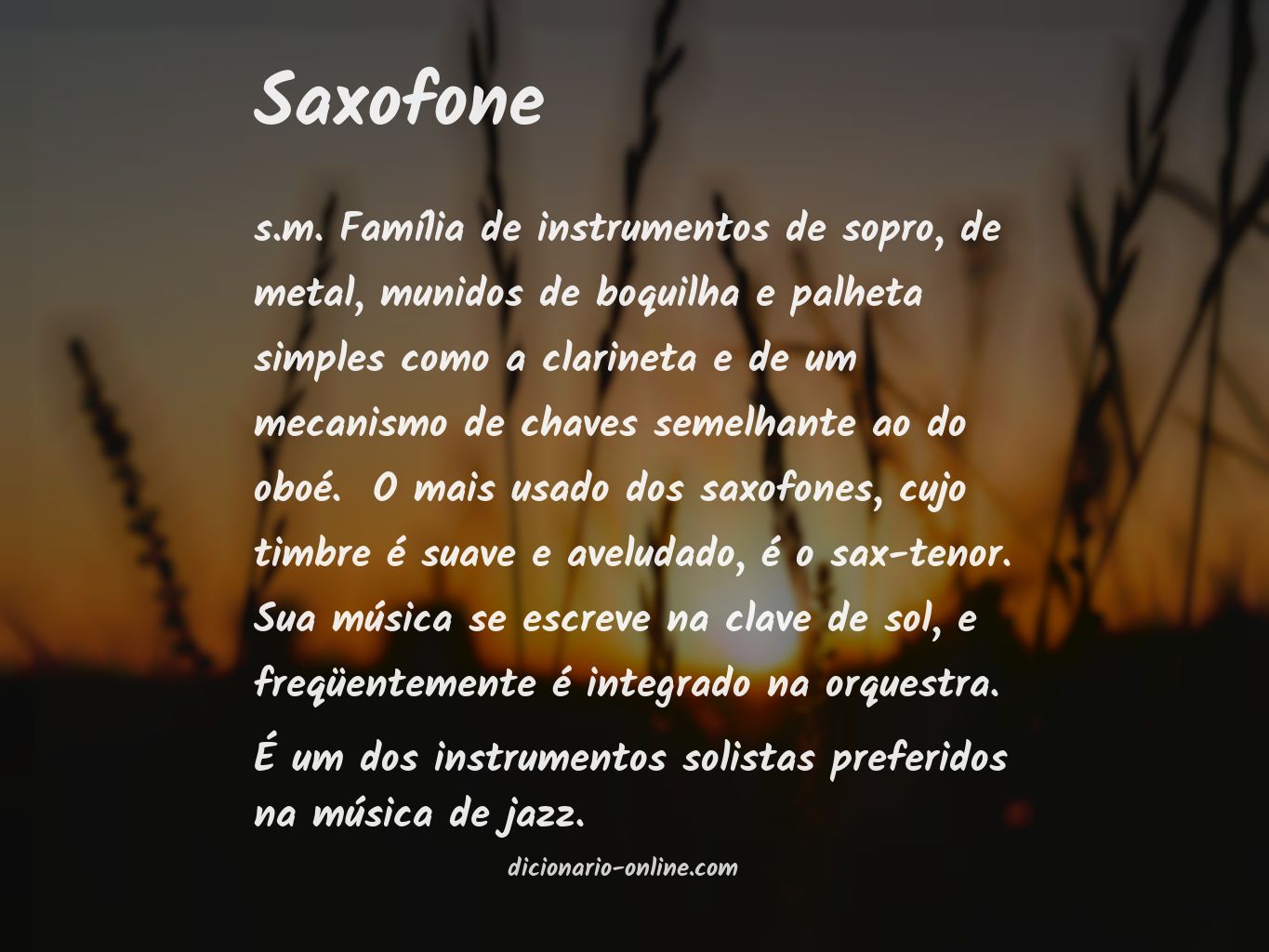 Significado de saxofone