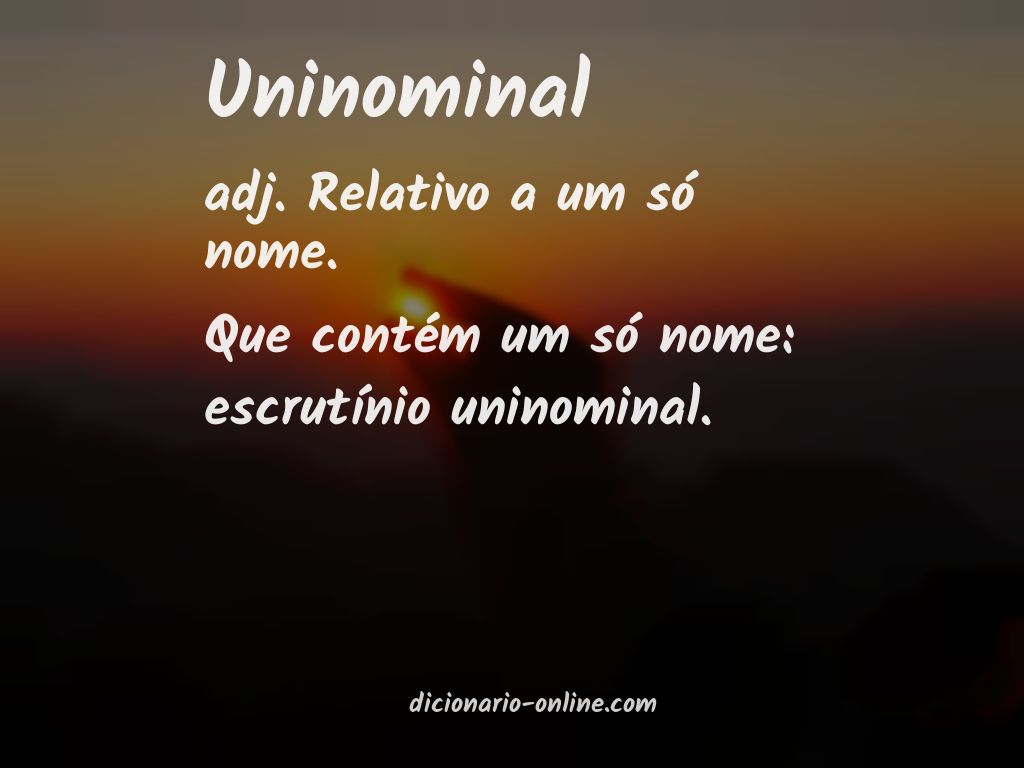 Significado de uninominal