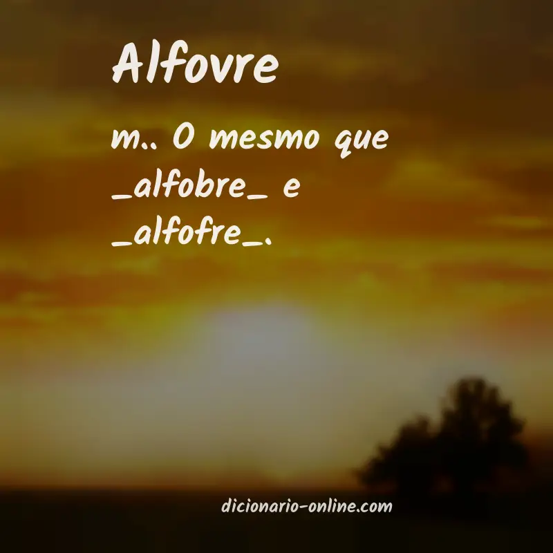 Significado de alfovre