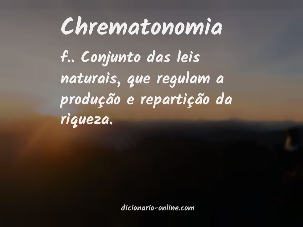 Significado de chrematonomia