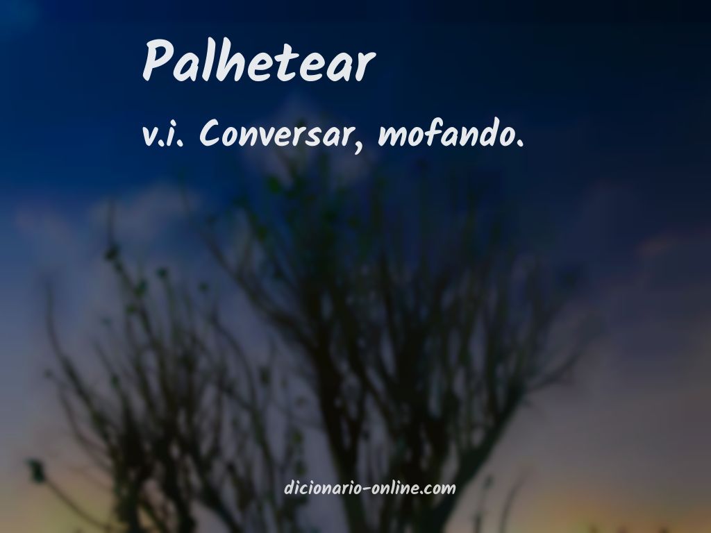 Significado de palhetear