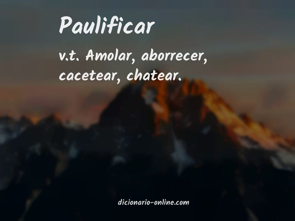 Significado de paulificar