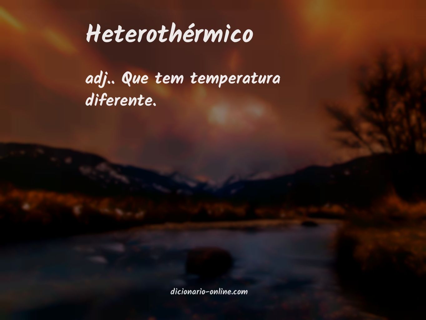 Significado de heterothérmico