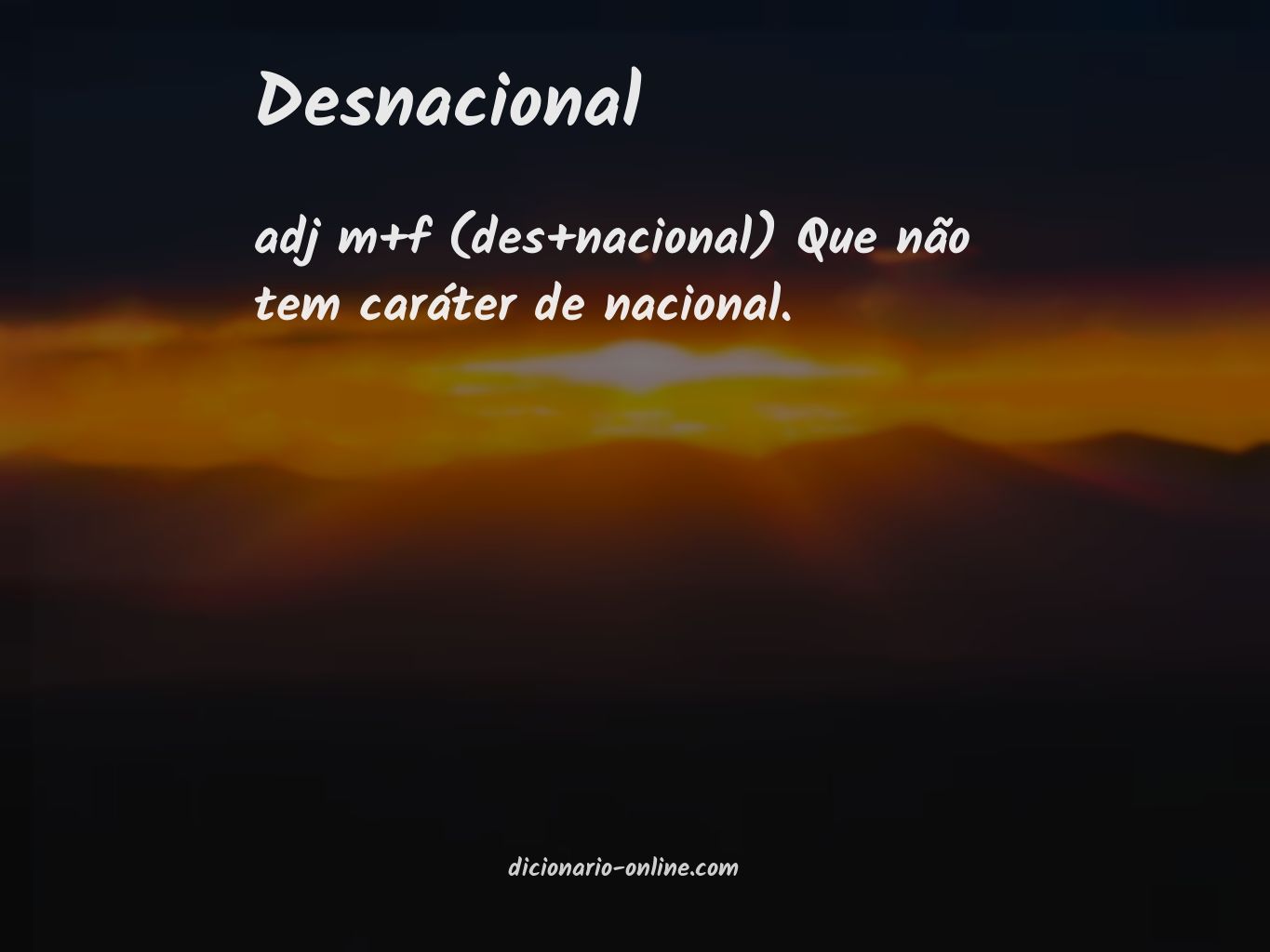 Significado de desnacional