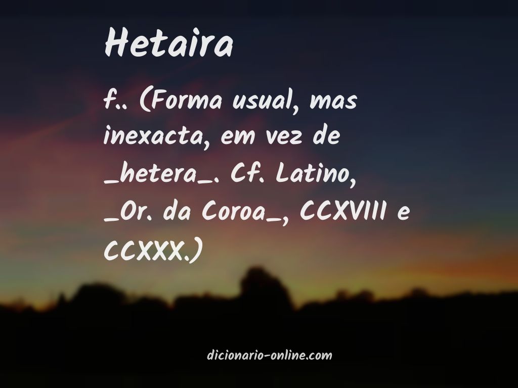 Significado de hetaira