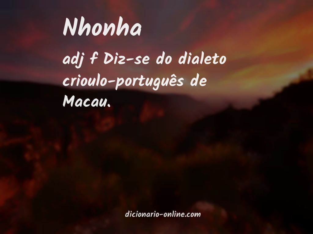 Significado de nhonha