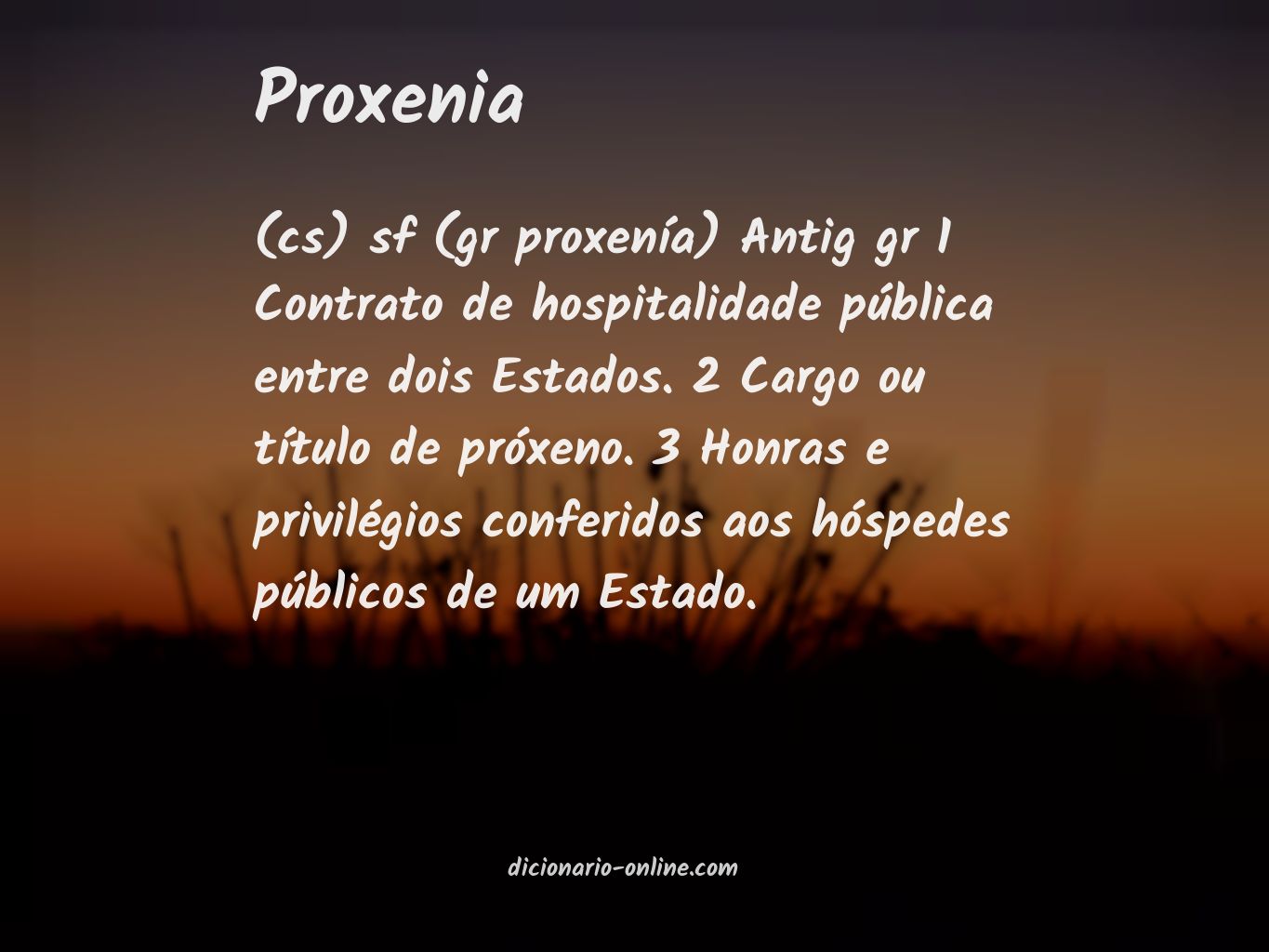 Significado de proxenia