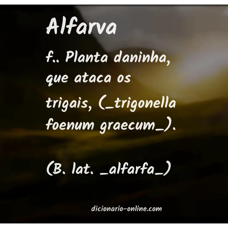 Significado de alfarva