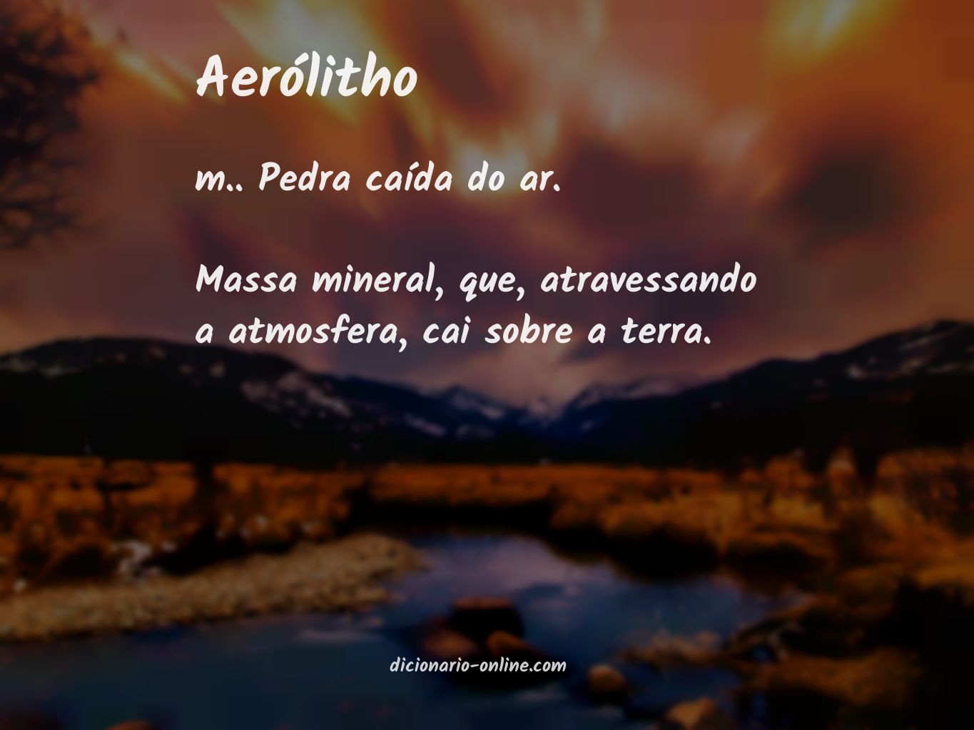 Significado de aerólitho