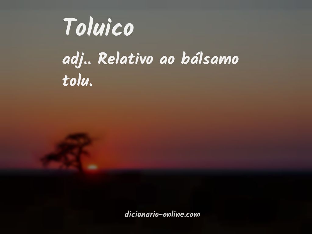 Significado de toluico