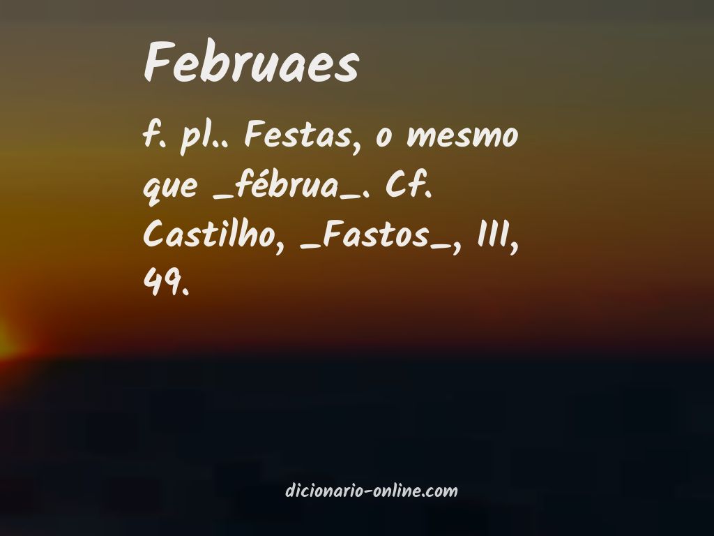 Significado de februaes