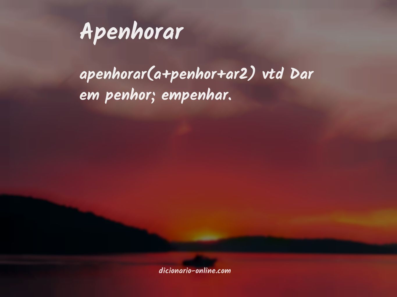 Significado de apenhorar