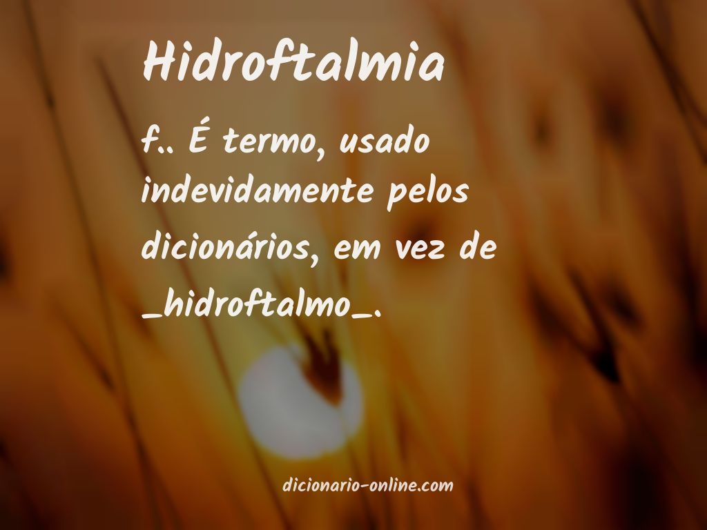 Significado de hidroftalmia