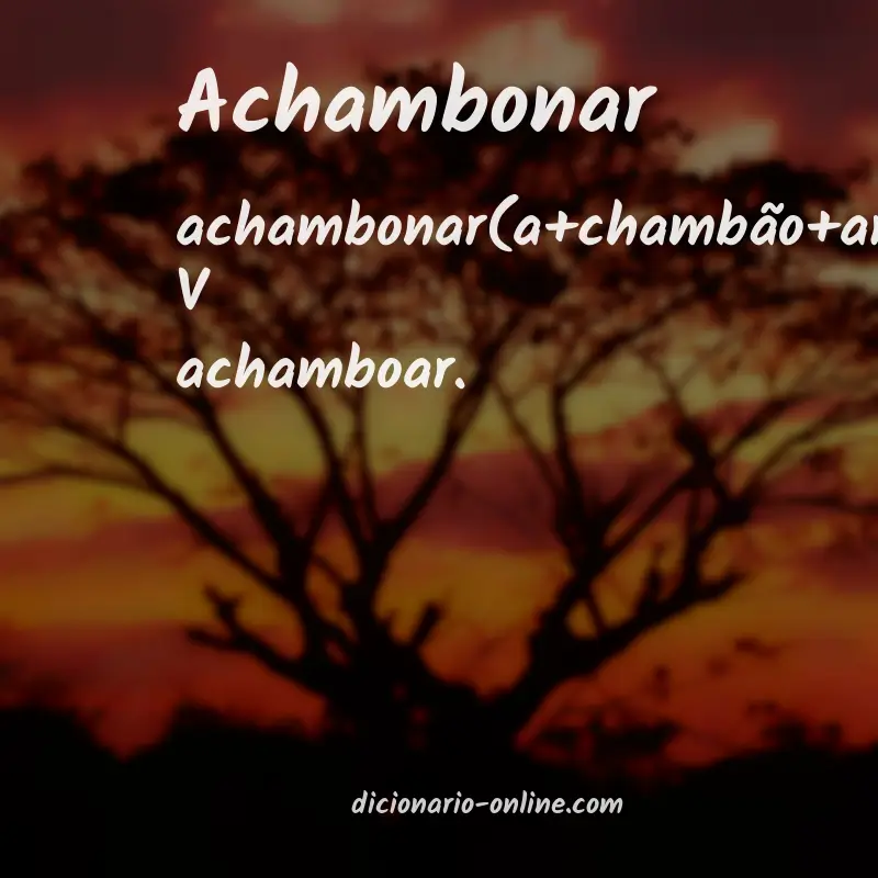 Significado de achambonar