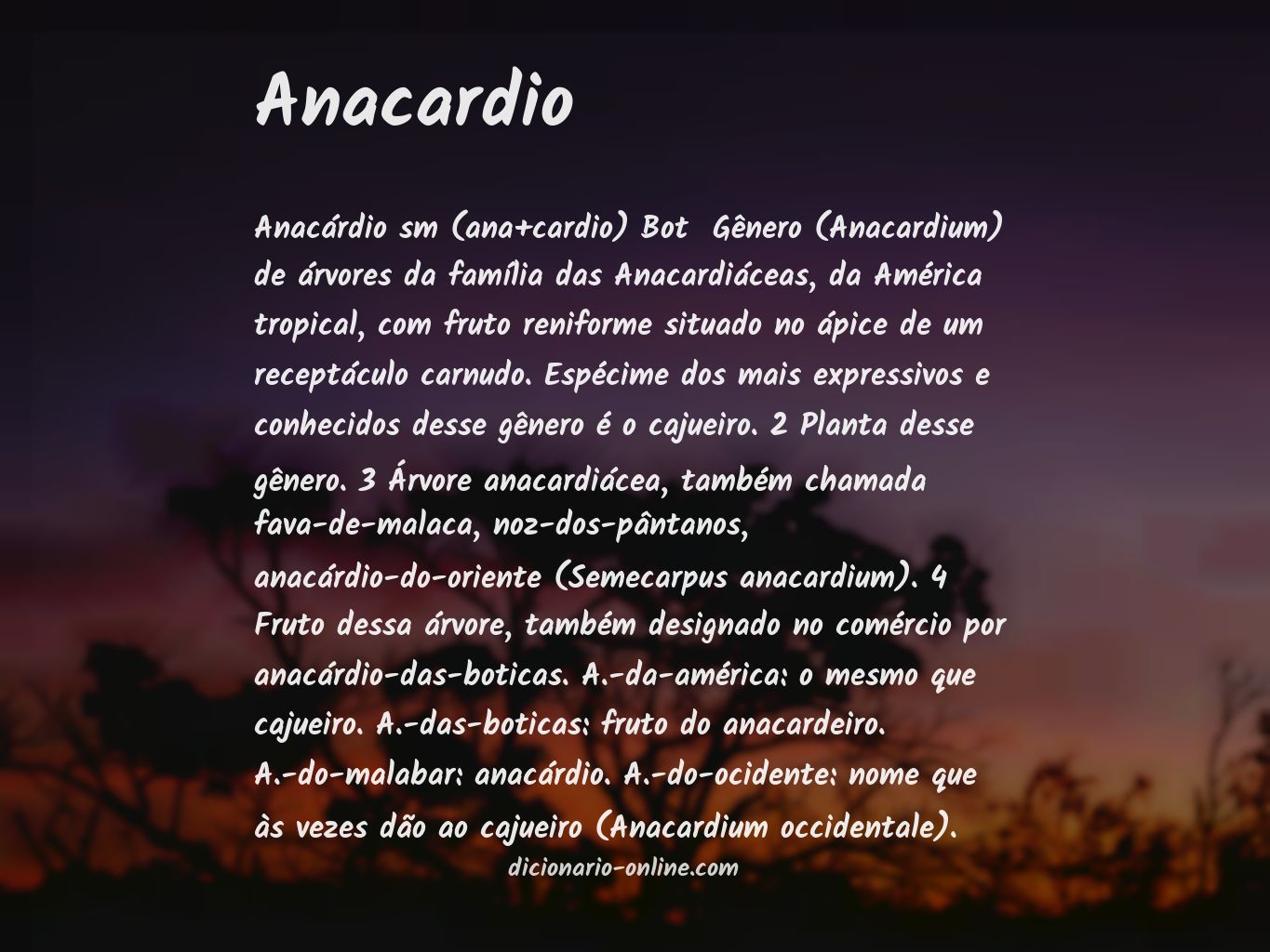 Significado de anacardio