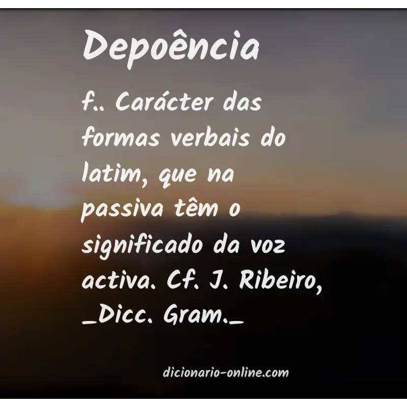 Significado de depoência