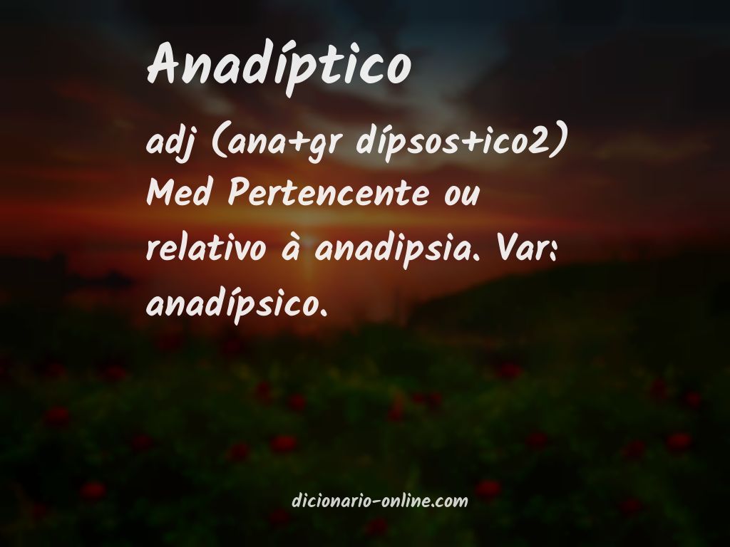 Significado de anadíptico