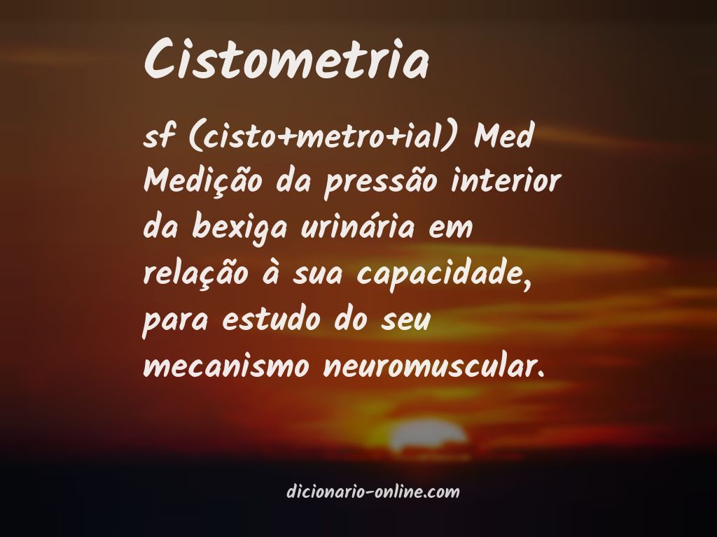 Significado de cistometria