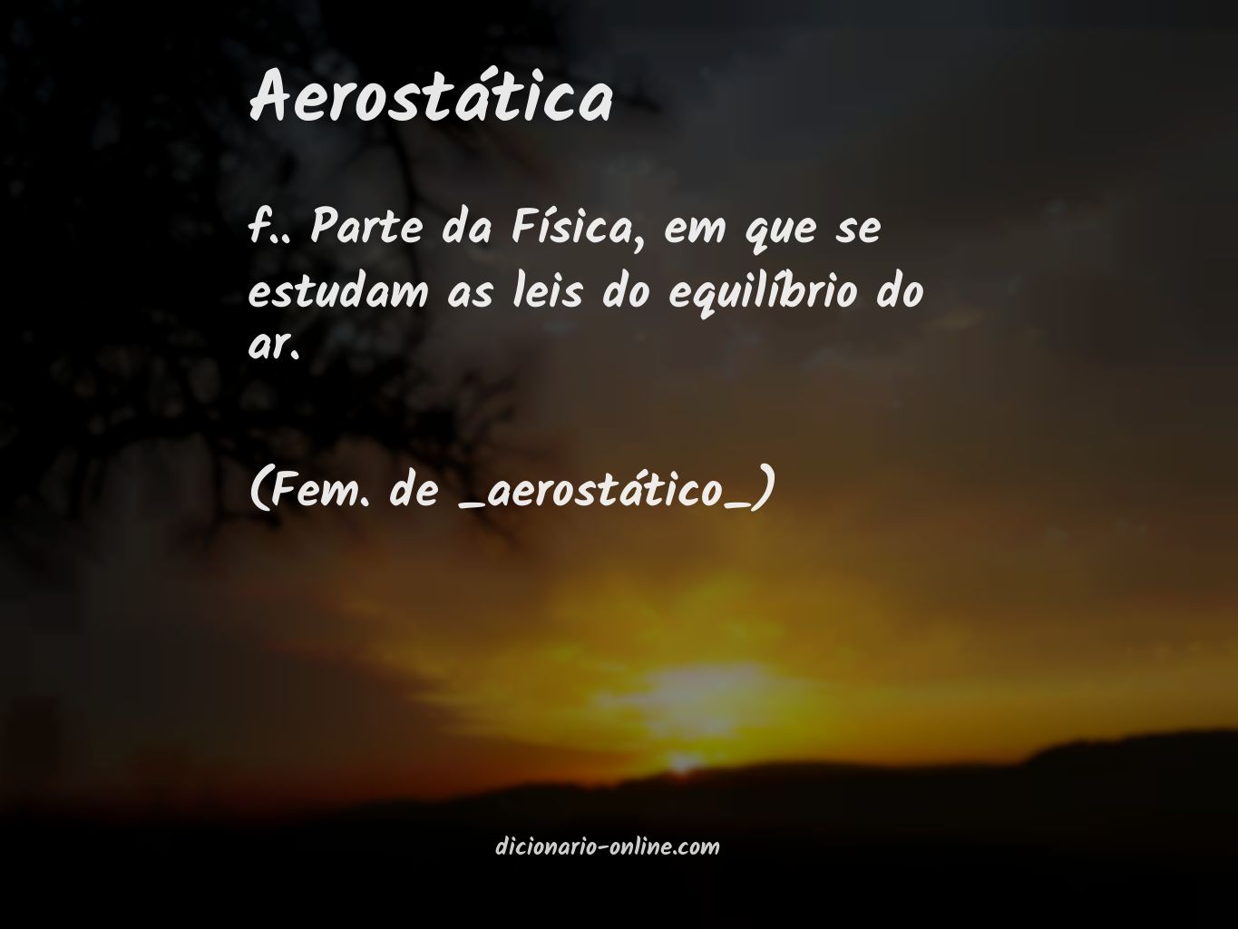 Significado de aerostática