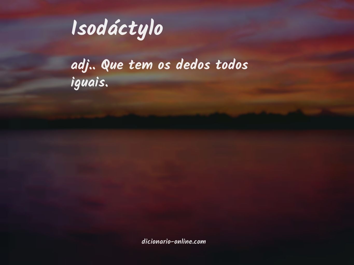 Significado de isodáctylo