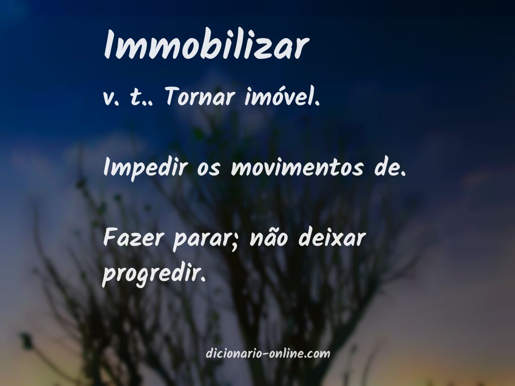 Significado de immobilizar