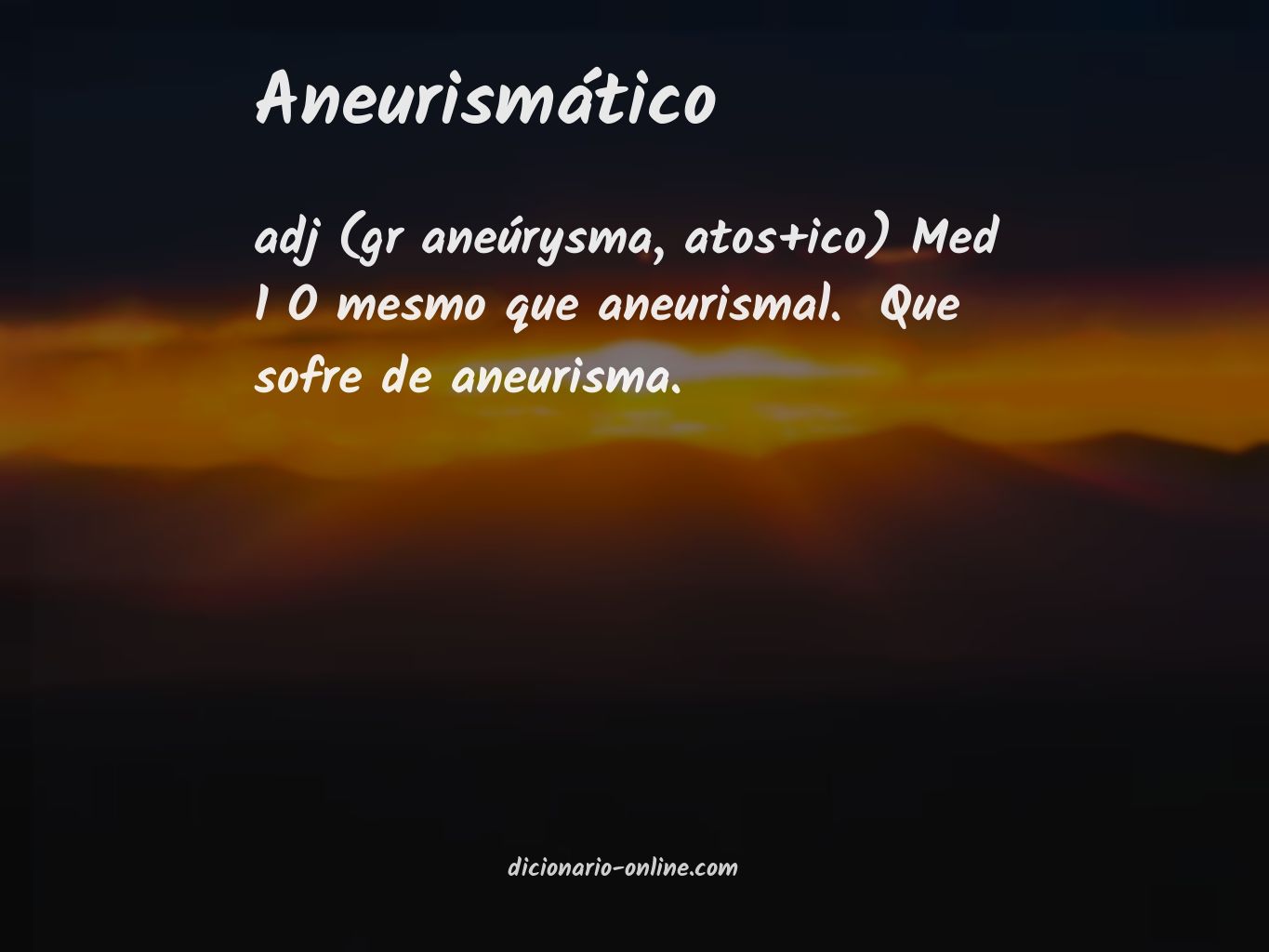 Significado de aneurismático