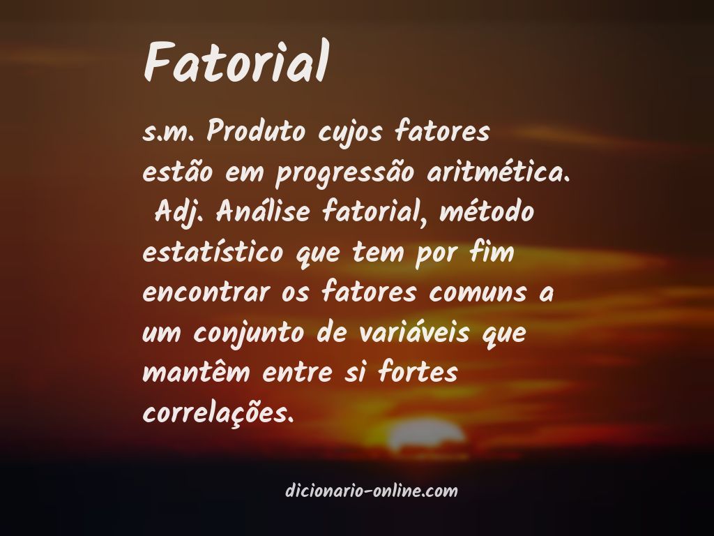 Significado de fatorial