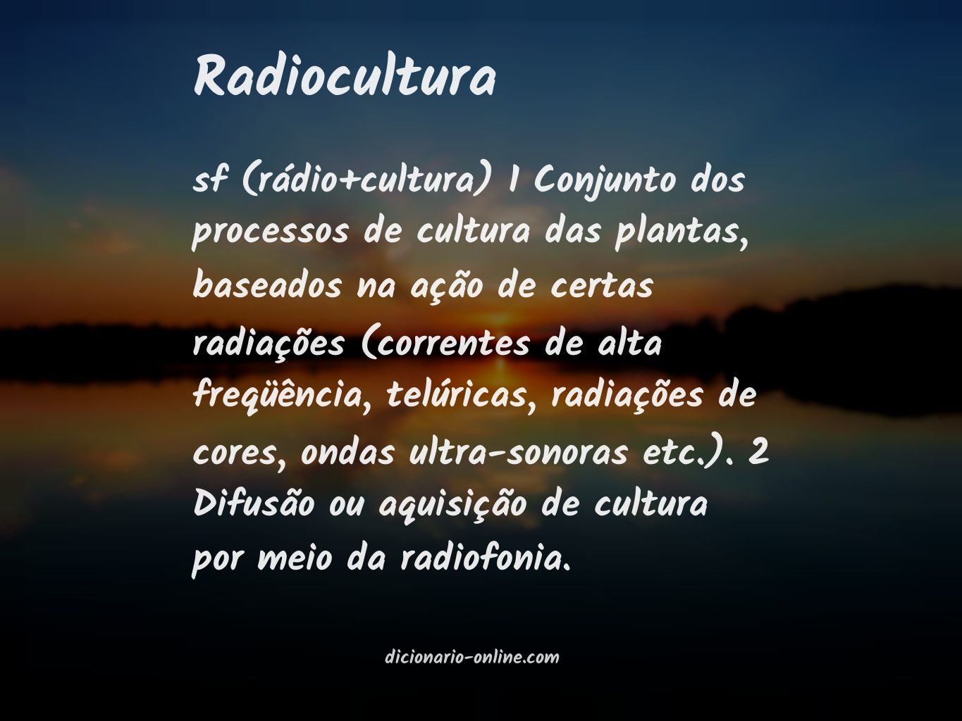Significado de radiocultura