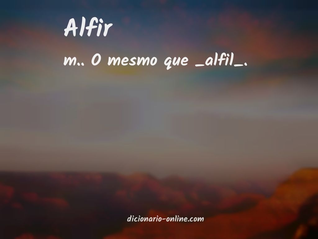 Significado de alfir