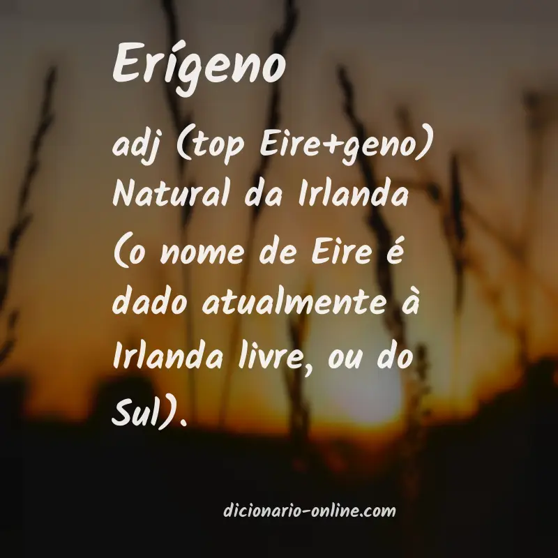 Significado de erígeno