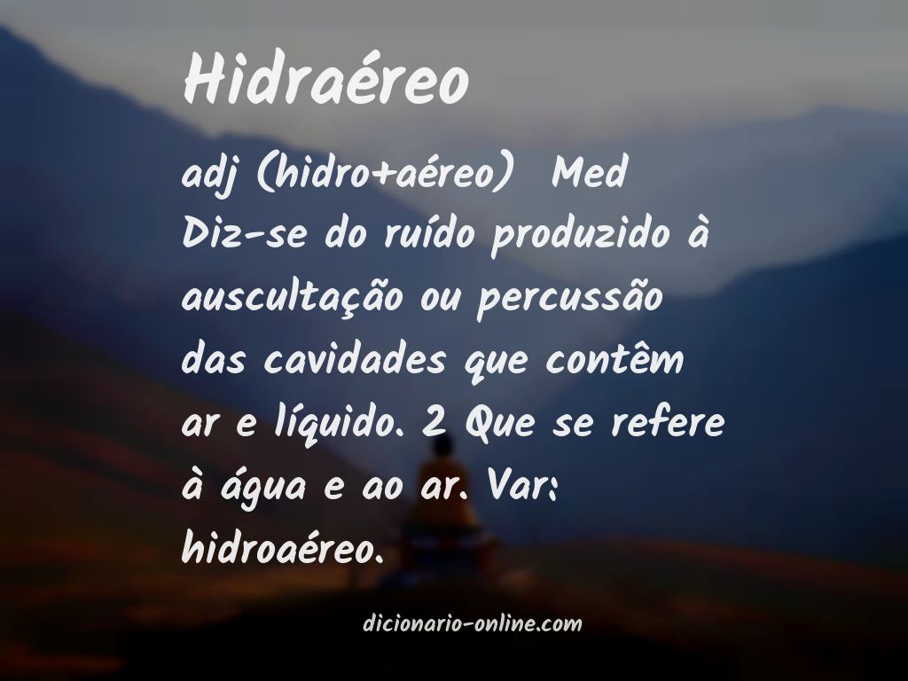 Significado de hidraéreo