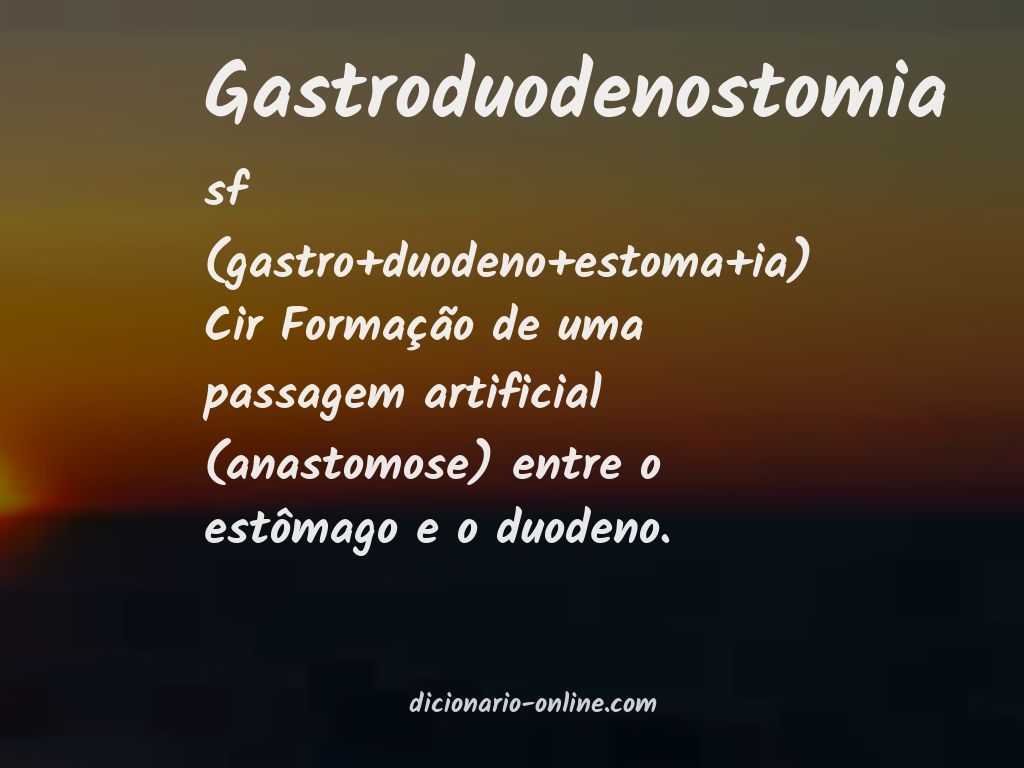 Significado de gastroduodenostomia