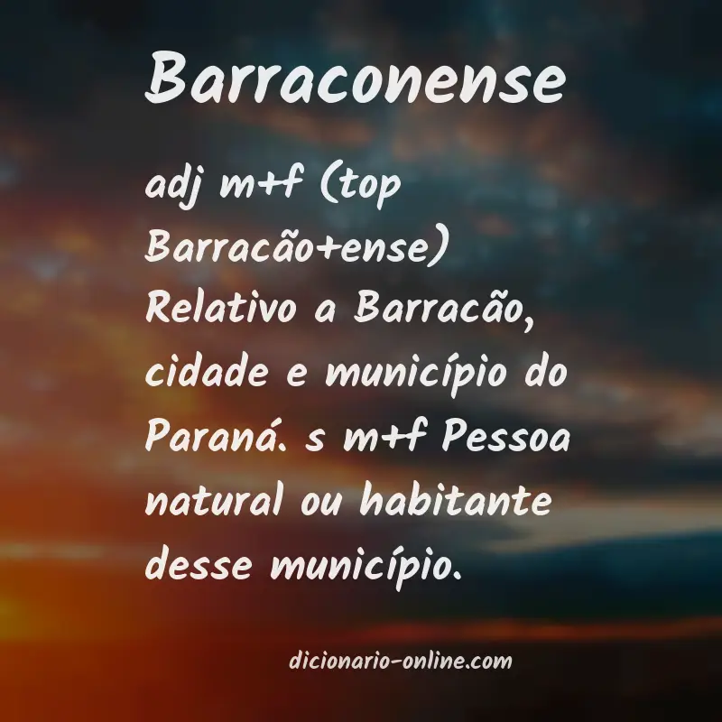 Significado de barraconense