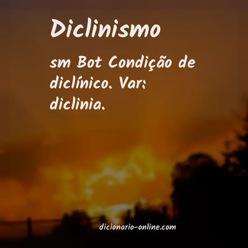 Significado de diclinismo