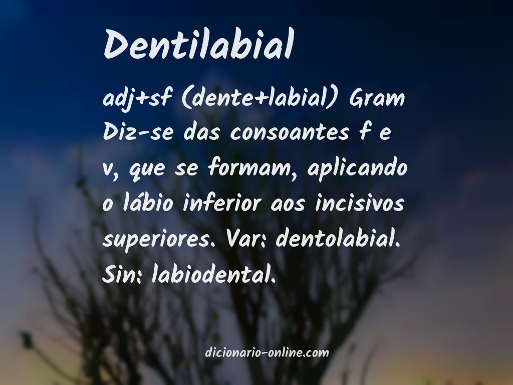 Significado de dentilabial