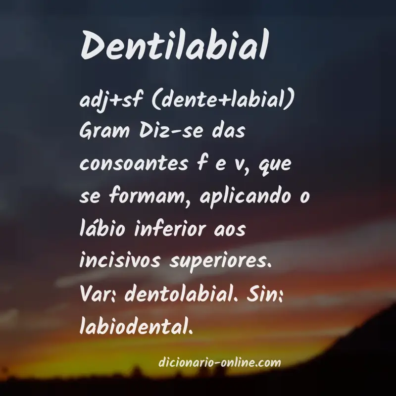 Significado de dentilabial