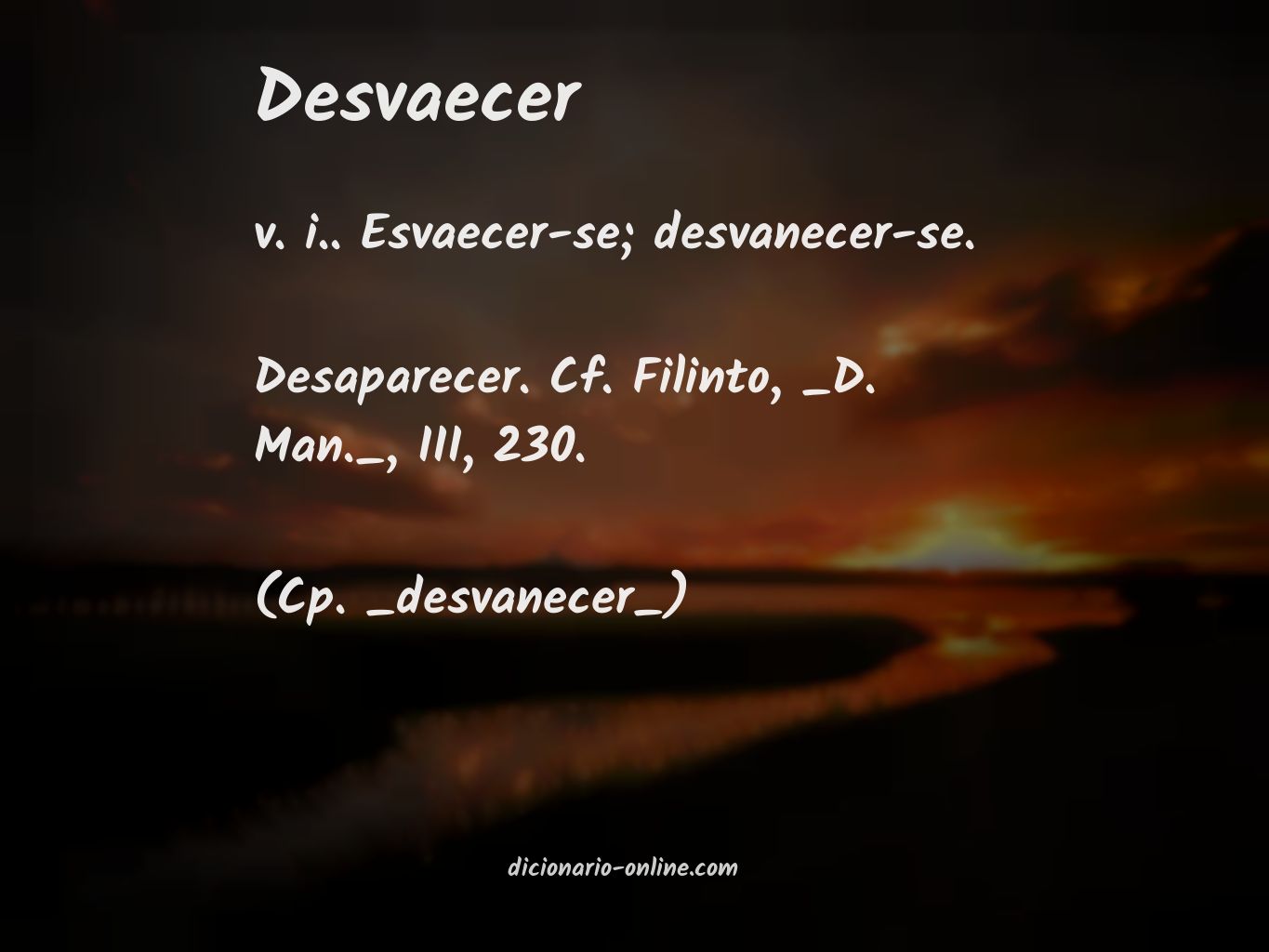 Significado de desvaecer