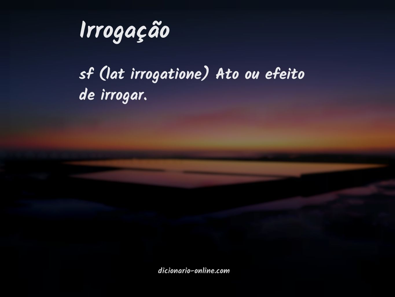 Significado de irrogação