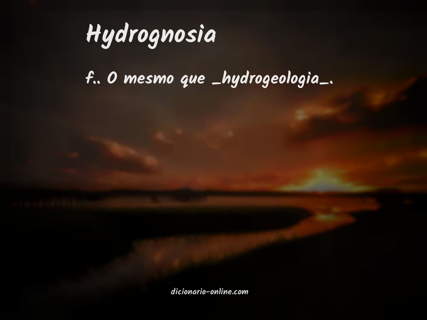 Significado de hydrognosia