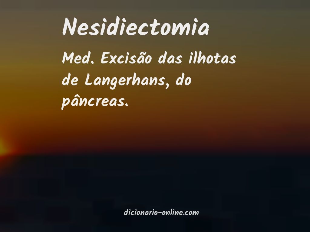 Significado de nesidiectomia